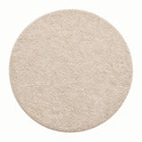 Solid Modern Round Plush Rug – Beige