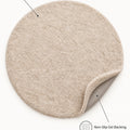 Solid Modern Round Plush Rug – Beige – features
