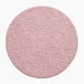 Solid Modern Round Plush Rug – Blush