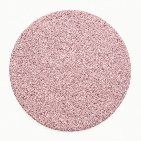 Solid Modern Round Plush Rug – Blush