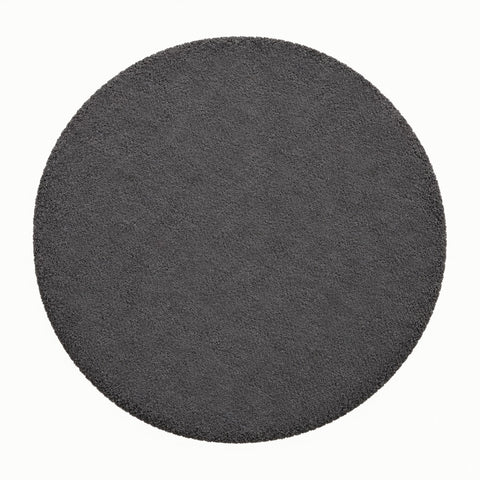 Solid Modern Round Plush Rug – Charcoal