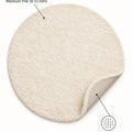Solid Modern Round Plush Rug – Ecru – features