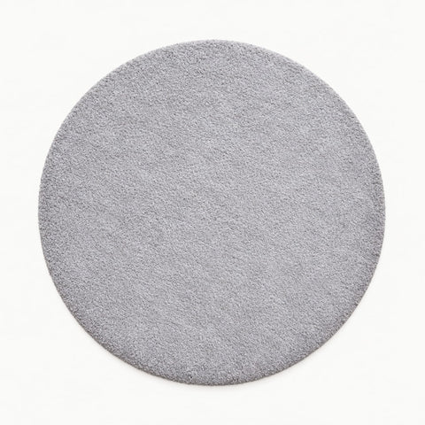 Solid Modern Round Plush Rug – Gray