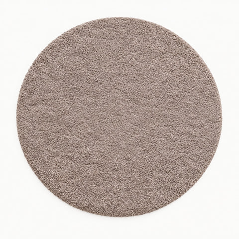 Solid Modern Round Plush Rug – Taupe