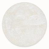 Solid Modern Round Plush Rug – White