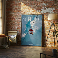Solitude Quote Wall Poster – Minimal Aesthetic Sky and Chairlift Print