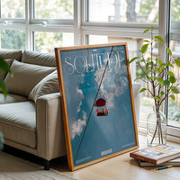 Solitude Quote Wall Poster – Minimal Aesthetic Sky and Chairlift Print