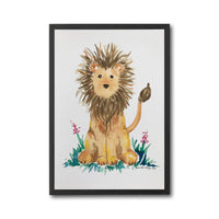 Soni Blue Designs Watercolor Lion Illustration Home Art Décor Poster
