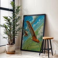 SP-322 Retro Glider Airplane Wall Poster – Retro Aviation Wall Décor