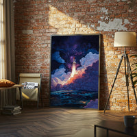 Space Shuttle Launch Aesthetic Wall Print Décor Poster Print