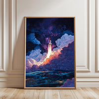 Space Shuttle Launch Aesthetic Wall Print Décor Poster Print