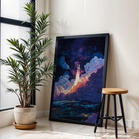 Space Shuttle Launch Aesthetic Wall Print Décor Poster Print