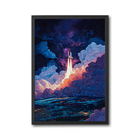 Space Shuttle Launch Aesthetic Wall Print Décor Poster Print