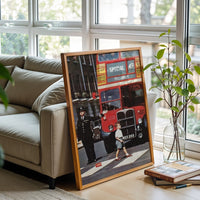 Special 49 Piccadilly Heritage London Bus Wall Poster, Retro City Wall Poster