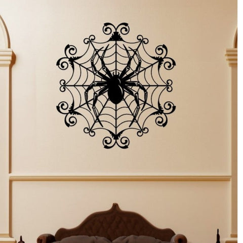 Spider Web Gothic Metal Wall Art