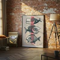 SR '24 Non-Figurative Fish Pop Art Wall Décor Print