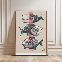 SR '24 Non-Figurative Fish Pop Art Wall Décor Print