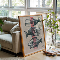 SR '24 Non-Figurative Fish Pop Art Wall Décor Print