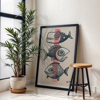 SR '24 Non-Figurative Fish Pop Art Wall Décor Print