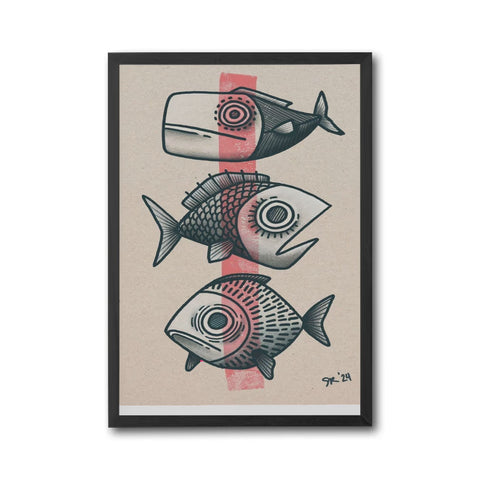SR '24 Non-Figurative Fish Pop Art Wall Décor Print