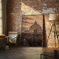 St. Peter's Basilica at Sunset Aesthetic Wall Poster Print
