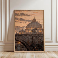 St. Peter's Basilica at Sunset Aesthetic Wall Poster Print