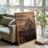 St. Peter's Basilica at Sunset Aesthetic Wall Poster Print