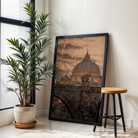St. Peter's Basilica at Sunset Aesthetic Wall Poster Print