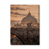St. Peter’s Basilica Vintage Wall Art – Sunset Vatican City View