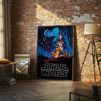 Star Wars 1977 Retro Film Print - Iconic Sci-Fi Movie Art - Home Decor Collectible Wall Print Gift