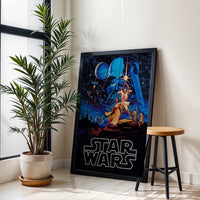 Star Wars 1977 Retro Film Print - Iconic Sci-Fi Movie Art - Home Decor Collectible Wall Print Gift