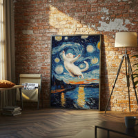 Starry Night Cat Home Art Aesthetic Décor Poster Print