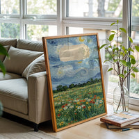 Starry Night Field Aesthetic Wall Print Wall Poster