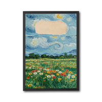 Starry Night Field Aesthetic Wall Print Wall Poster