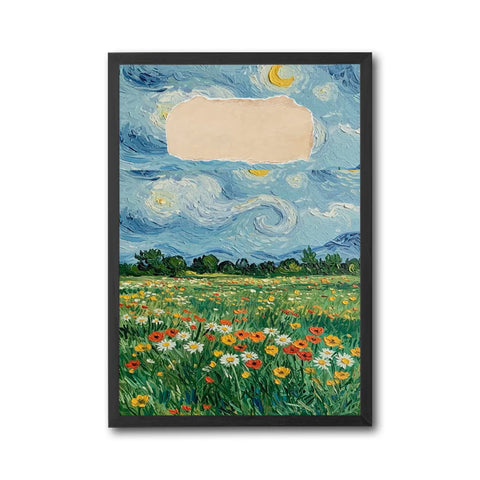 Starry Night Field Aesthetic Wall Print Wall Poster
