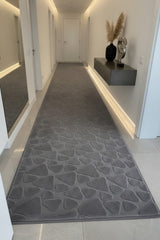 Stone Stripe Modern Runner Rug in a hallway
