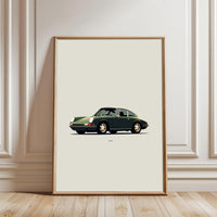 Stoneman Green Nostalgic Car Print – Simple Automotive Wall Print for Car Lovers