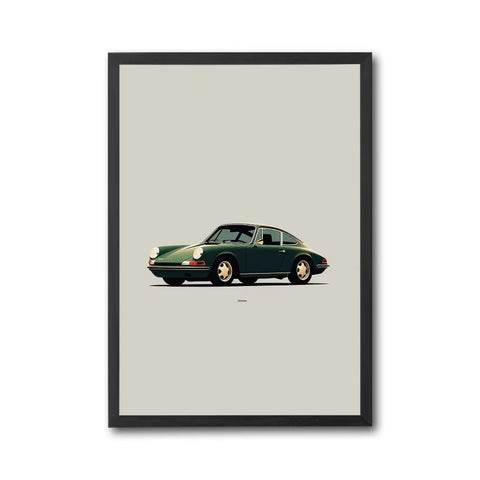 Stoneman Green Nostalgic Car Print – Simple Automotive Wall Print for Car Lovers
