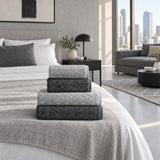 Striped Cotton Bath Towel Set of 4 – Multicolor in a bedroom