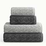 Striped Cotton Bath Towel Set of 4 – Multicolor