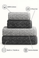 Striped Cotton Bath Towel Set of 4 – Multicolor – features