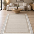 Striped Geometric Area Rug in a living room