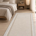 Striped Geometric Area Rug in a bedroom