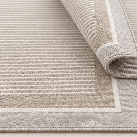 Striped Geometric Area Rug – texture close-up