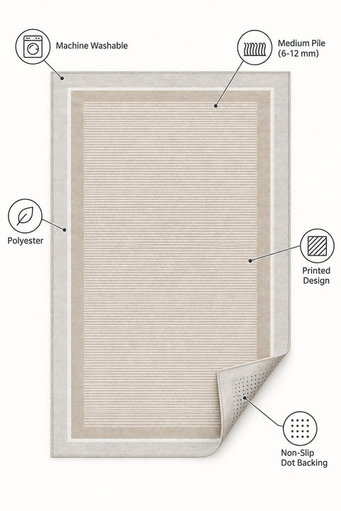 Striped Geometric Area Rug – features