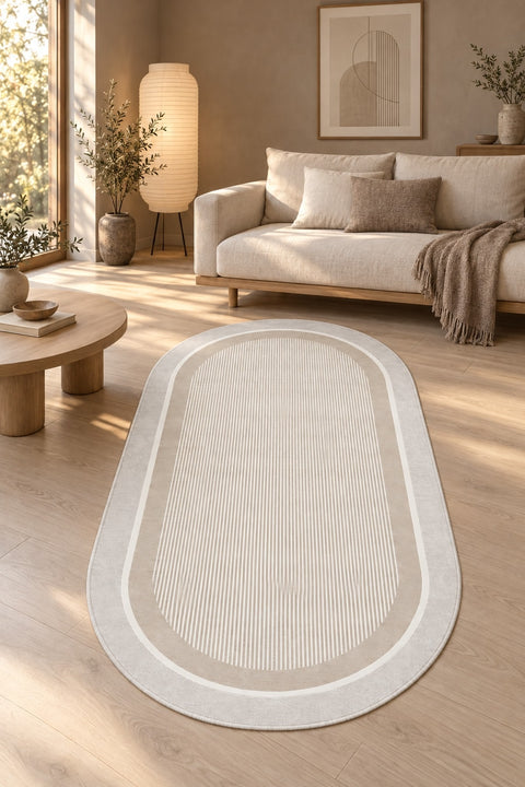 Striped Modern Area Rug in a living room