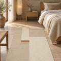 Striped Modern Area Rug in a bedroom