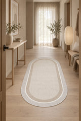 Striped Modern Area Rug in a hallway
