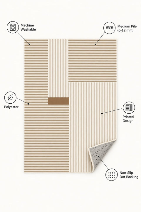 Striped Modern Area Rug – features