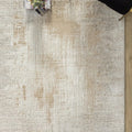 Striped Modern Area Rug – Beige in a living room